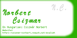 norbert csizmar business card